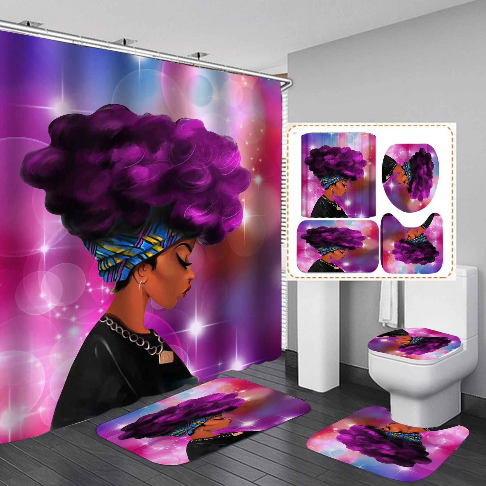 

custom design fabric shower curtain/cortinas de ducha