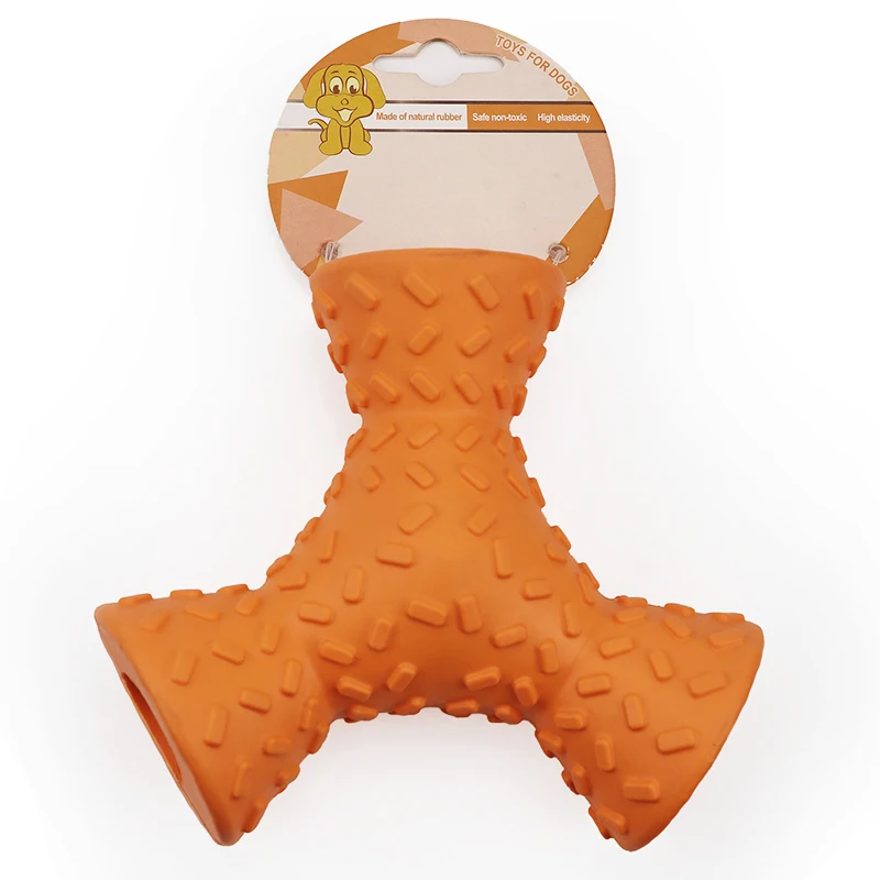 
OEM/ODM Pet Toys Rubber indestructible dog toys Three-sided dog food chewing toys 