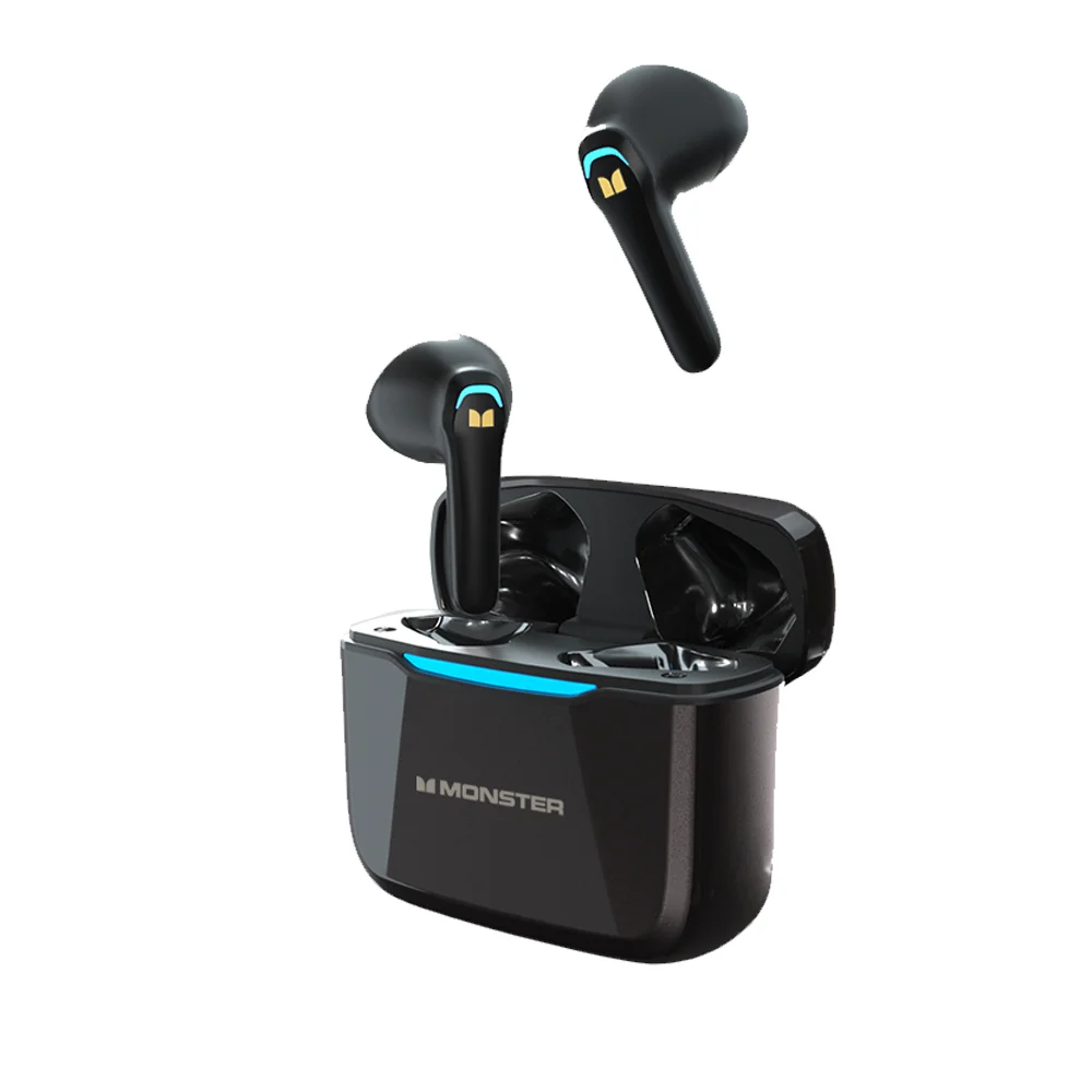 

Monster Wireless headset bluetooth earphone headphone wireless TWS gaming Bluetooth earbuds, Black,silver