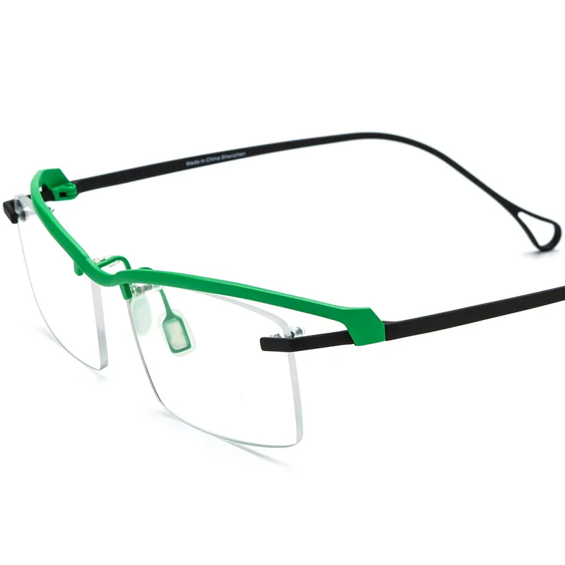 Titanium Semi Rim Glasses Men Prescription Eyeglasses Frame Women Ultralight Myopia Optical Frameless Eyewear
