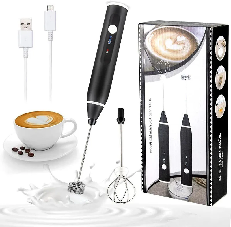 

DD585 Automatic USB Coffee Milk Stirring Cake Baking Cream Bubbler Eggbeater Mini Electric Frother Mixer Blender, Multi colour