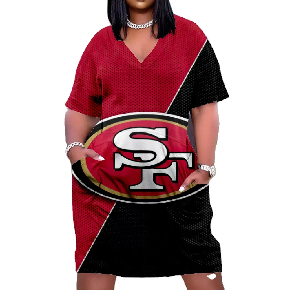 

2021 New Arrivals Autumn Short Sleeve Plus Size Women'S Casual Dresses