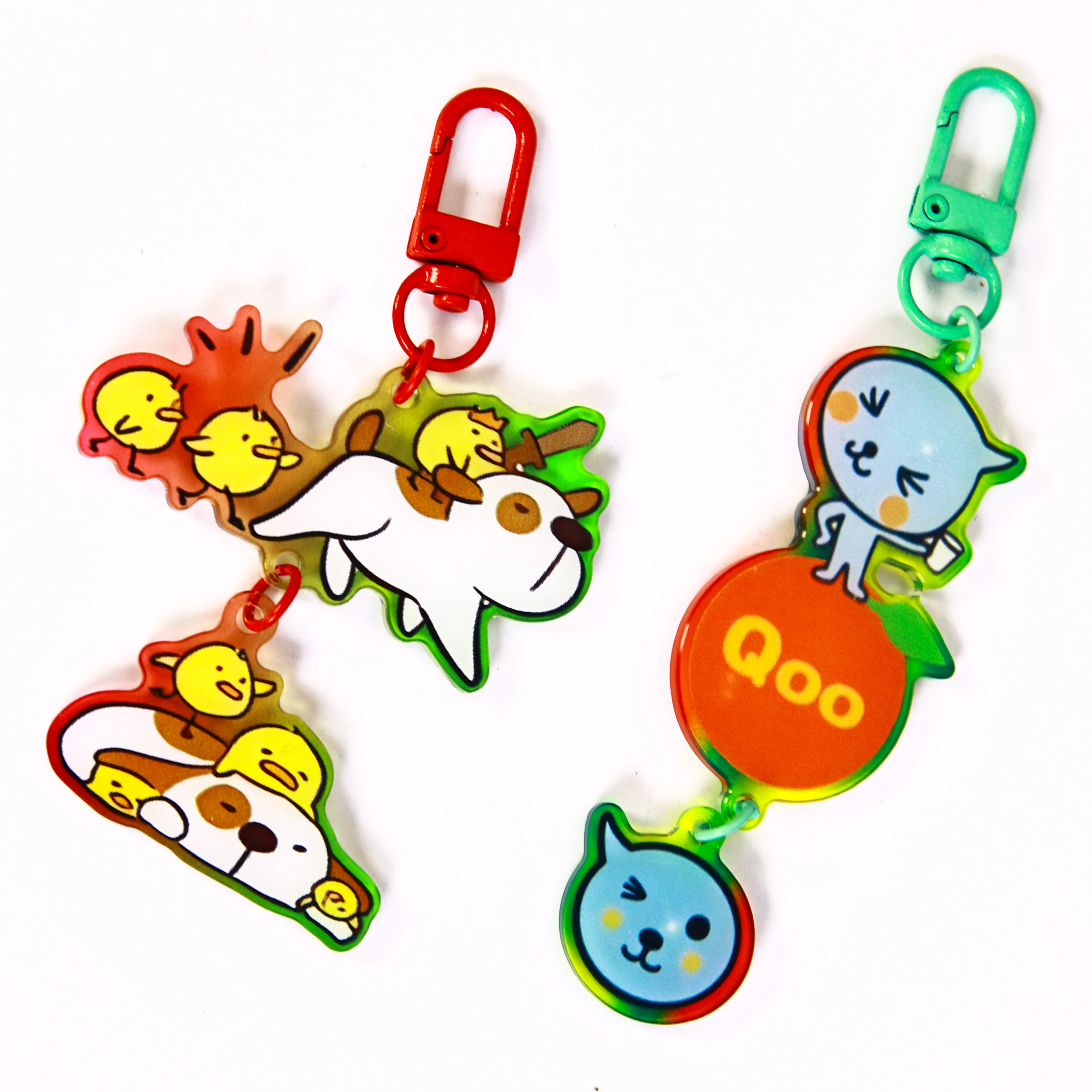 

Custom Logo Epoxy Acrylic Keychain Promotional Cartoon Anime Style with Holographic Effect Customizable Plastic Charms