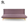 Living Room Double Futon Couch Cama Wood Frame Upholstered Fabric Cover Foldable Sofa Sleeper Bed