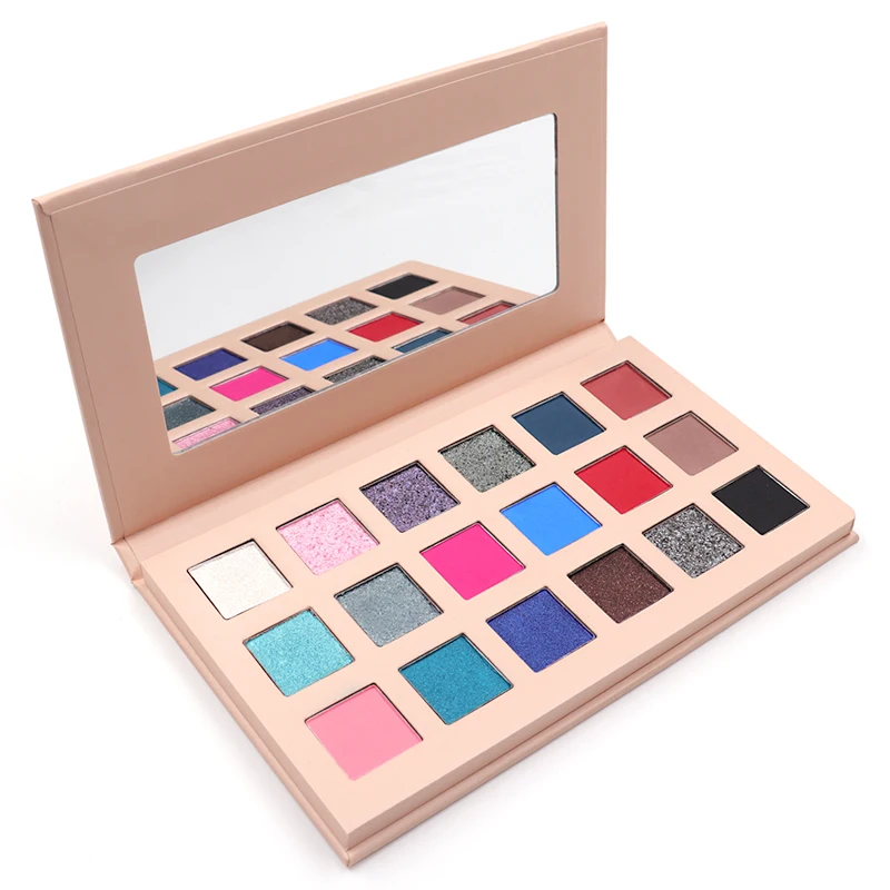 

2021 makeup eyeshadow 18 color marble cardboard eyeshadow palette low MOQ with mirror