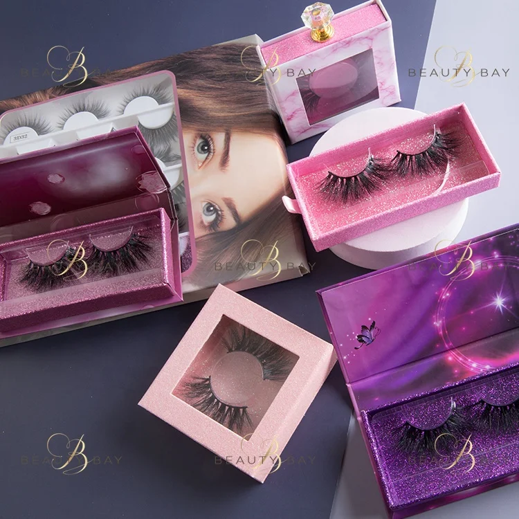 

wholesale cheap soft invisible band 3d 5d 6d 8d fluffy mink lashes eyelashes vendors with eyelashes package box, Natural black