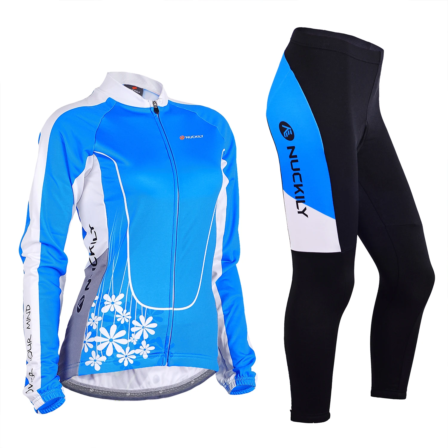 

NUCKILY retail long sleeve breathable cycling t-shirt bike shirts cycling jersey riding padded pants woman