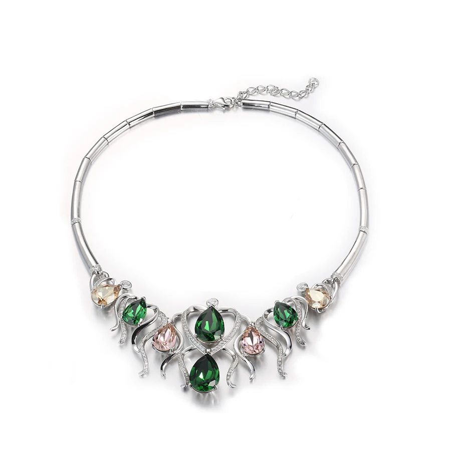 

925 sterling silver newest Crystal pendant Luxury necklace