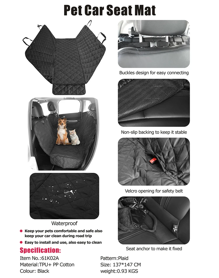 Homful Waterproof Dog Bed Car Seat Cover Pet Mats Bed For Suv Trunk Car