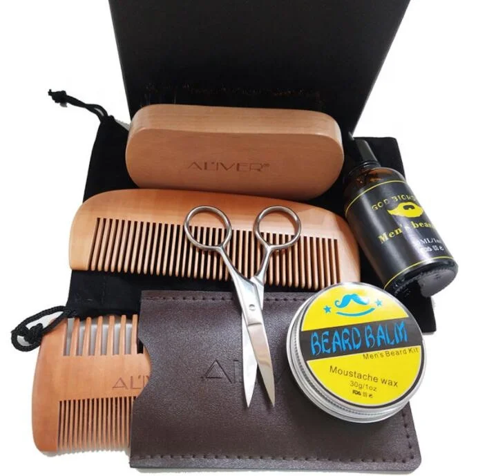 

High Quality Private Label Men Beard Grooming Kit with Beard Brush and Beard Oil, Picture