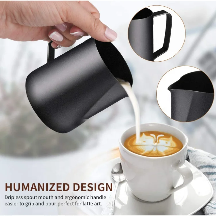 

Barista Tools Espresso Coffee Latte Art Pitcher 304 Stainless Steel Milk Jug 350ml Milk Frothing Pitcher, Customized