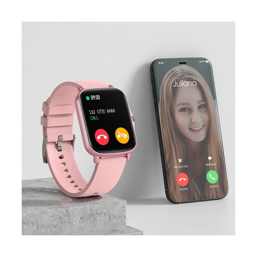 

P8 Plus 1.69 Inch Reloj Smartwatch 2021 Touch Screen Fitness Sports Blood Pressure Bar Ip67 Bracelet Charge Smart Watch
