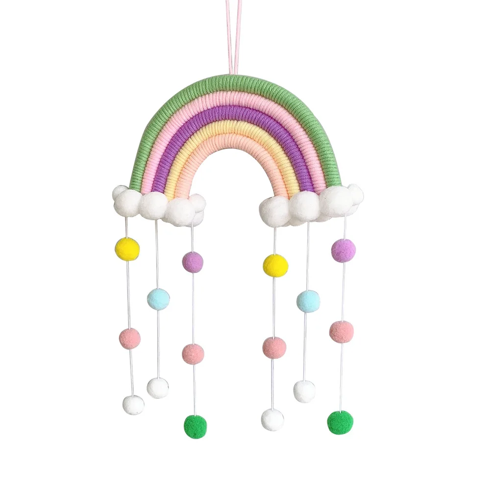 

Home Children's Room Decorative Pendants Hand-woven Clouds Rainbow Wall Decorations Hanging Ornaments, Optional