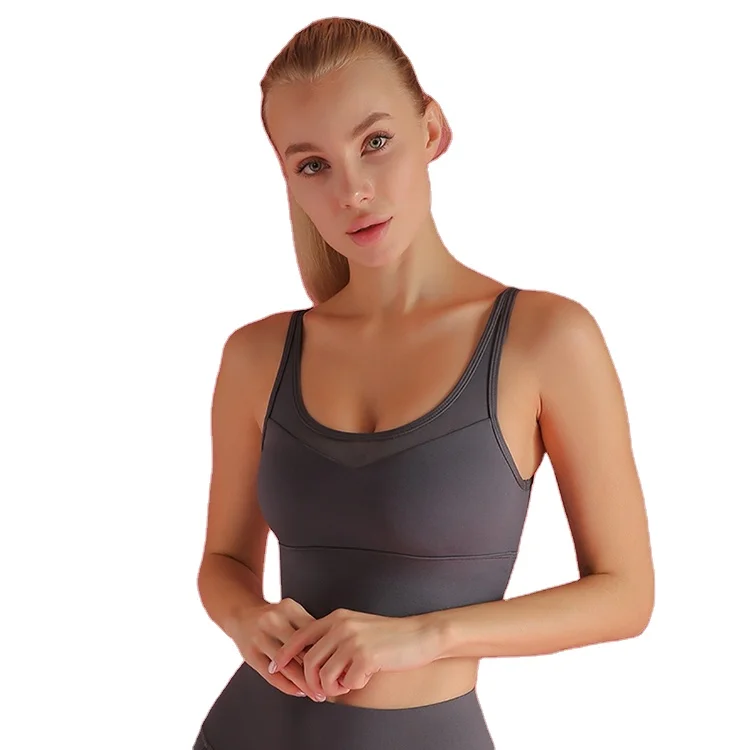 

Pure Color Sexy V-Shape Sports wear Women Pushing Up Running Fitness Bra Yoga Vest