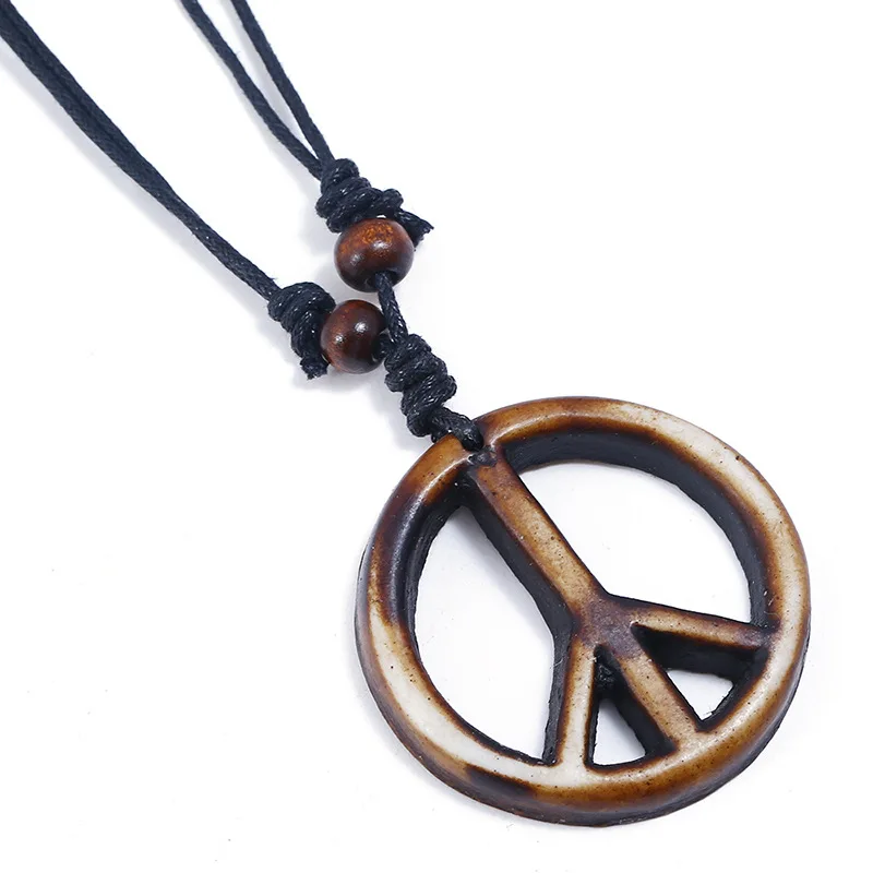 

Vintage Leather Collier Cross Peace Punk Men Necklace Choker Chain Necklaces Pendants For Necklace Jewelry