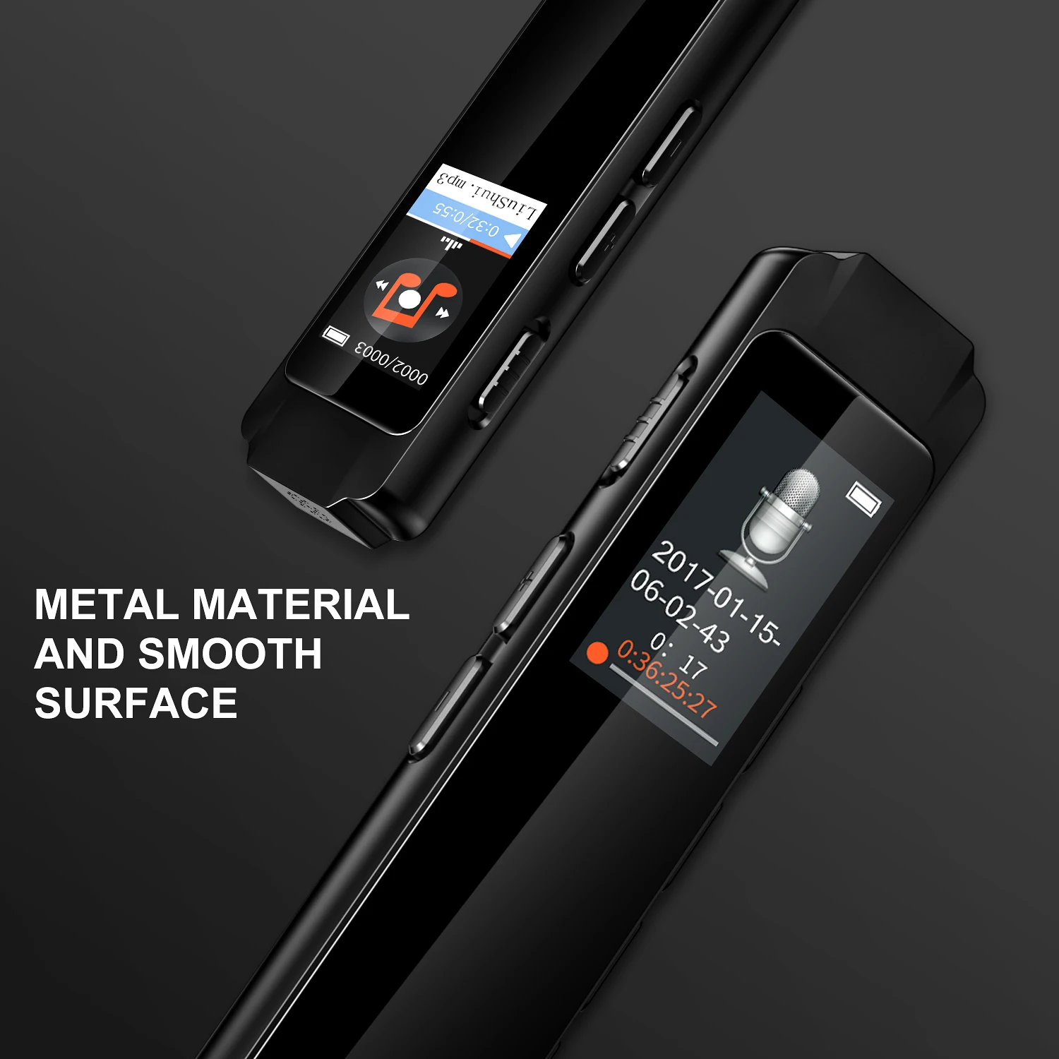 Smallest Time Recording Dual Microphone Devices Audio Recorder Long