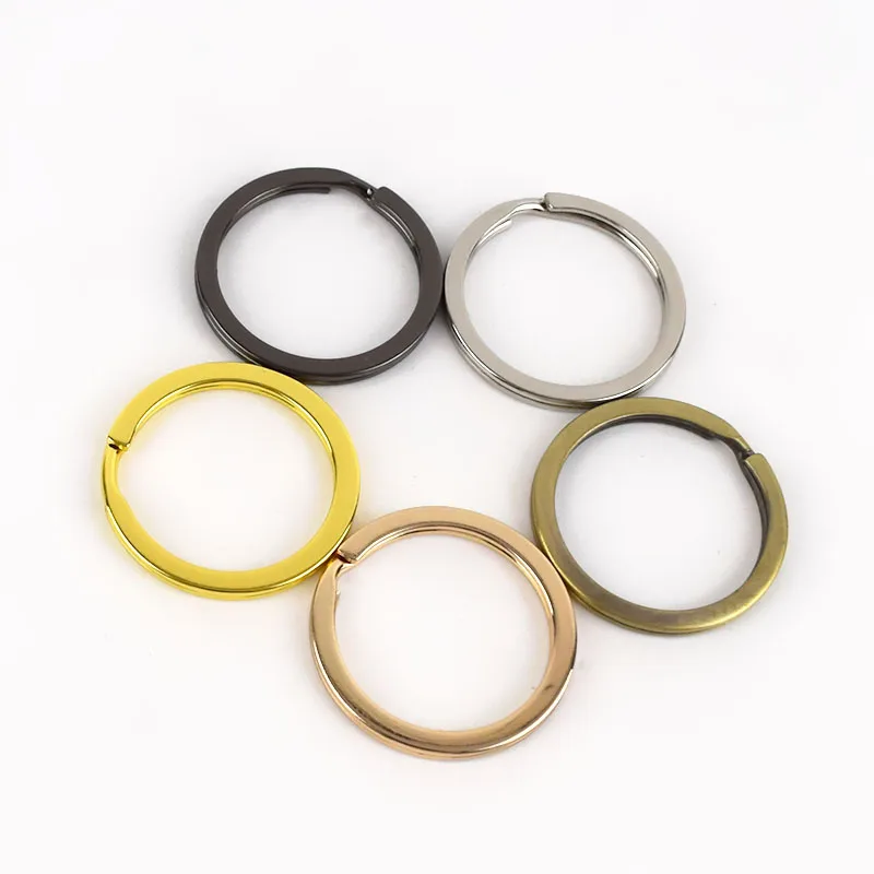 

MeeTee H2-2  High Quality Alloy Keyrings Flat O Ring For Keys Plating Split Circle Key Ring Jewelry Accessories, Gold,silver,gun black,bronze,rose