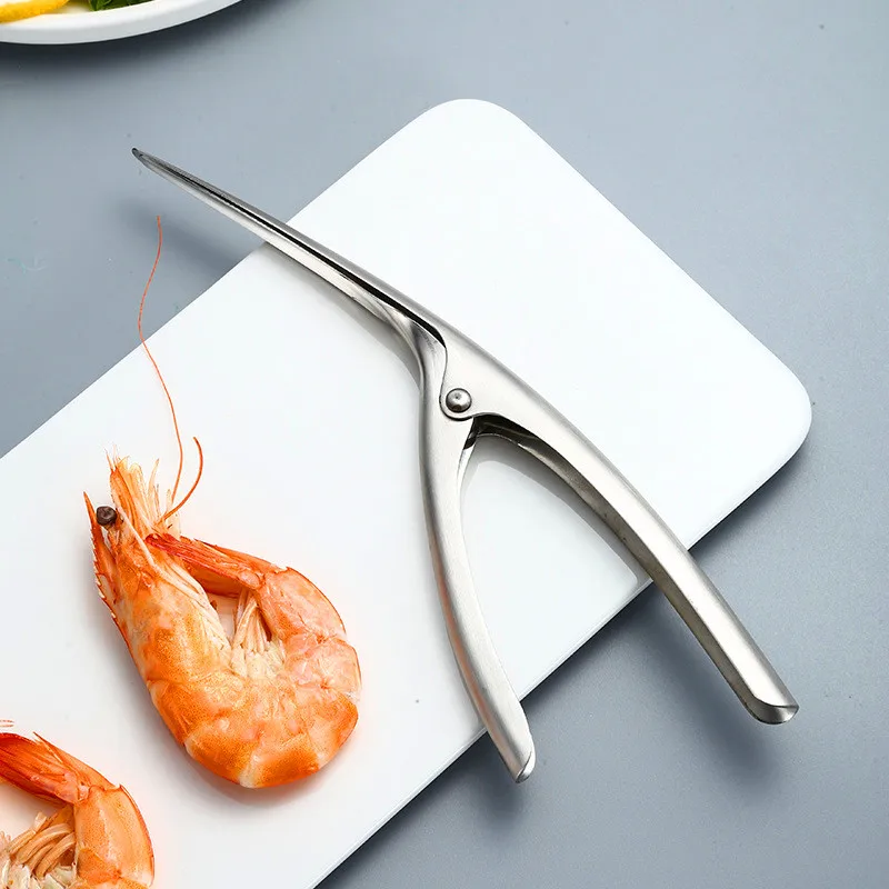 

Kitchen Gadget Tools Stainless Steel Easy Peel Shrimp Automatic Shrimp Peeler Machine, Silver