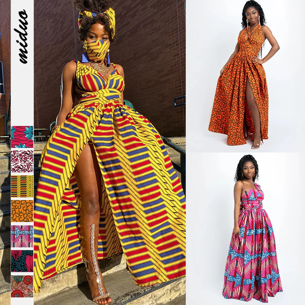 

African Clothing For Ladies Soft Elasticity DIY Tie Maxi Dress South Africa Print Dress Africa Maxi Dress For Women