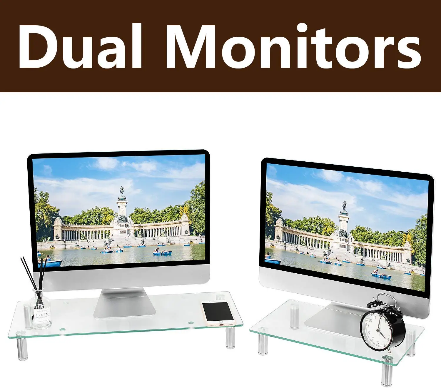dual computer monitor riser
