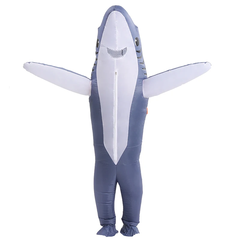 

Hot Selling Inflatable Costume Blow up Costume Shark Game Fancy Dress Halloween Jumpsuit Cosplay Outfit, Gray