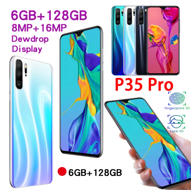 

Global SuperCharge unlocked P35 Pro design Smartphone 6.3 inch 6GB+128G Octa Core mobile phones Android cellphone