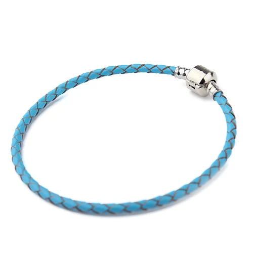 

New arrivals 925 silver bracelet leather lovers simple daily Multi Color Bracelet, Black,pink,red,yellow,