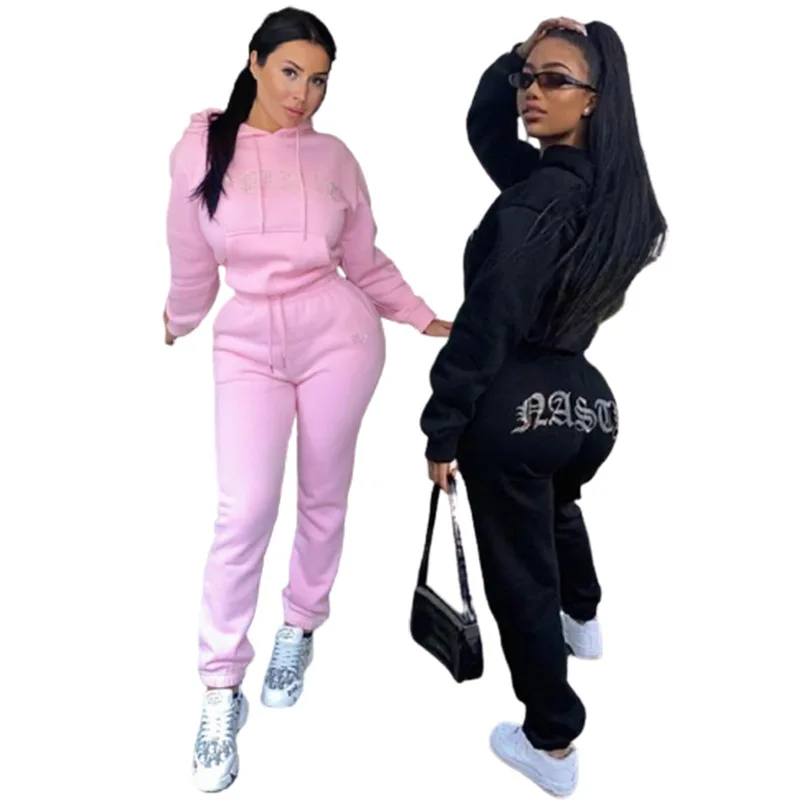 

2021 Two Clothing Sweatsuit Jogger Tracksuit Jogging Suit Yoga Gym Sweat Suits Peice Activewear Sport 2 Piece Set Women