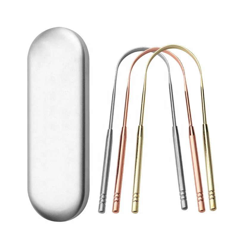 

Gold Stainless Steel Surgical Grade Stainless Steel Tongue Cleaners 304 Stainless Steel Tongue Scraper, Silver, gold, rosegold