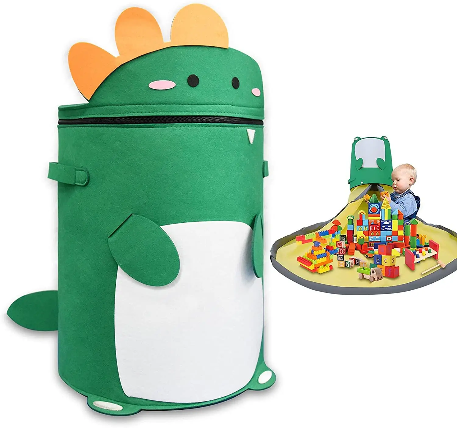 

Hot Sale Dinosaur Lego felt storage bag Waterproof Oxford Play Mat