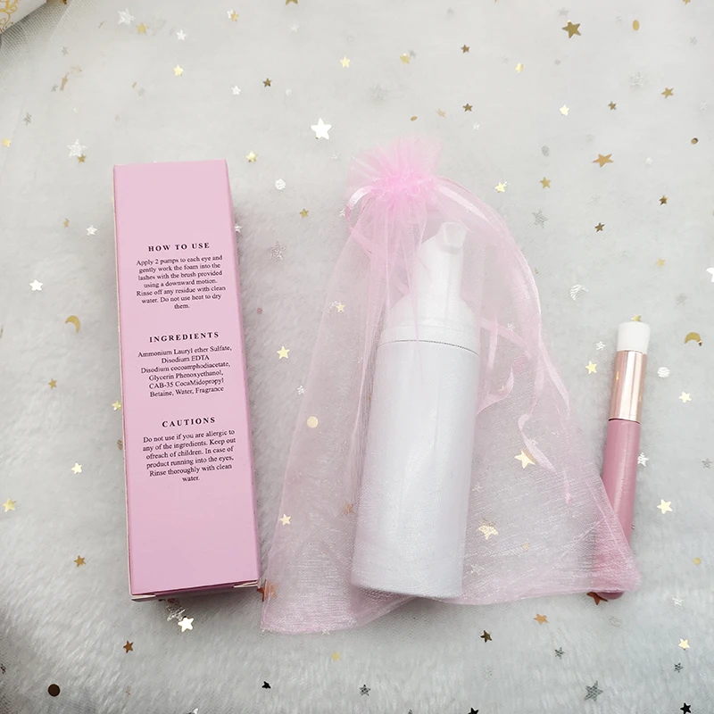 

High Quality Cleaner Vegan Eyelash Shampoo 60Ml Lash Shampooing Sets Customized