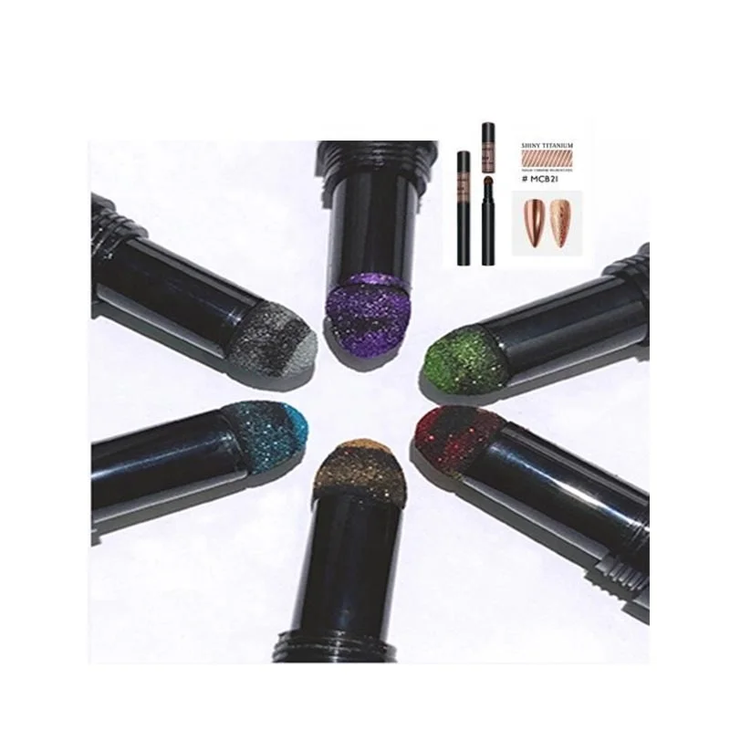 

Mirror Powder Pen Wholesale Glitter Powder 25 Colors Nail Mirror Air Cushion Device Nail Art Powder Pen