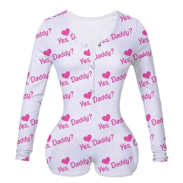 

9S4U Free Sample hot selling yes daddy sexy pajamas summer adult jumpsuit onesie for women, Customized color