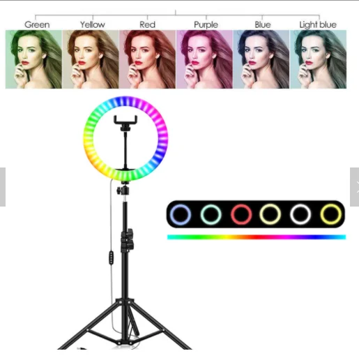 

Live Tripod 10 Inch Colorful Fill Light RGB With Marquee LED Ring Light Photography Light Bracket Colorful