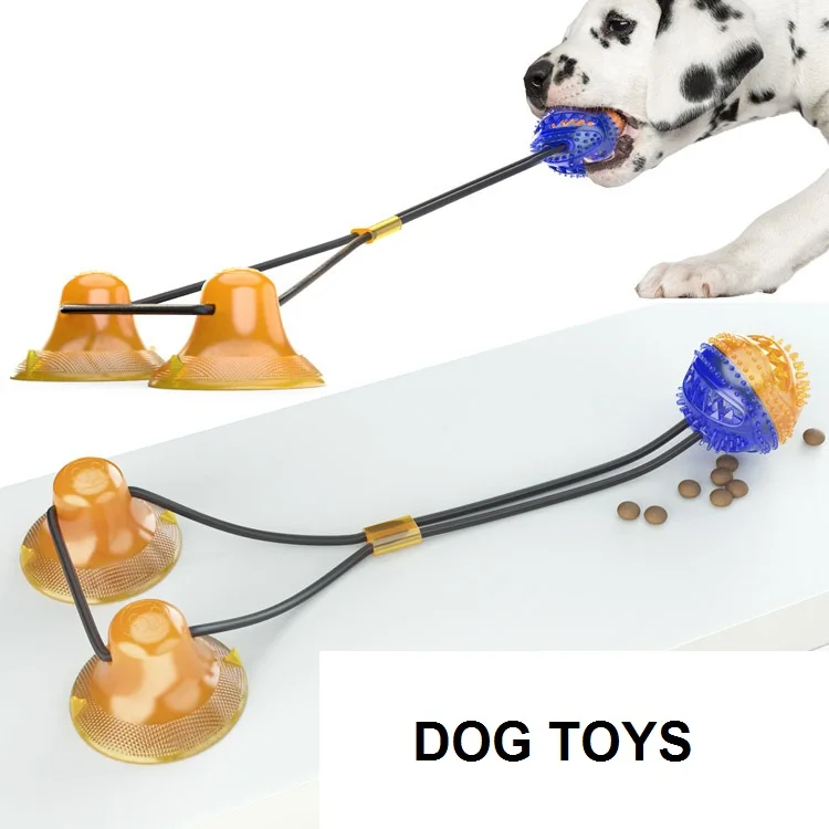 

Pet Supplies hot Double Suction Cup Dog Toy set Molar Teeth Leaking Food Resistant Bite Ball high quality pet dog tug toys