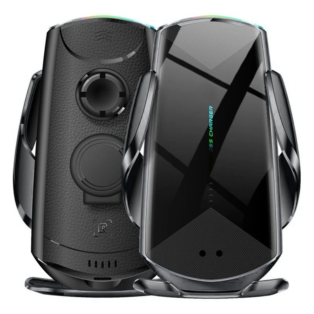 

Q1 auto clamping wireless car charger Operable Power Failure Infrared Smart Sensor 15W Fast wireless charging car phone holder