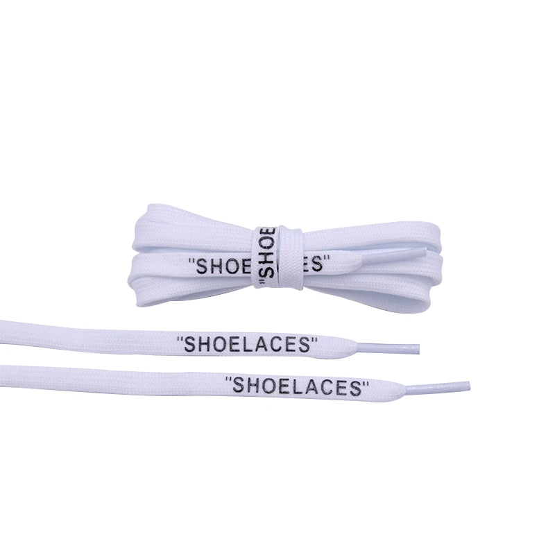 

Coolstring Laces New 8mm Flat Laces Handmade Printing "SHOELACES" Black White Signed Shoelaces Shoes Sneakers Bootlaces DIY, Customized