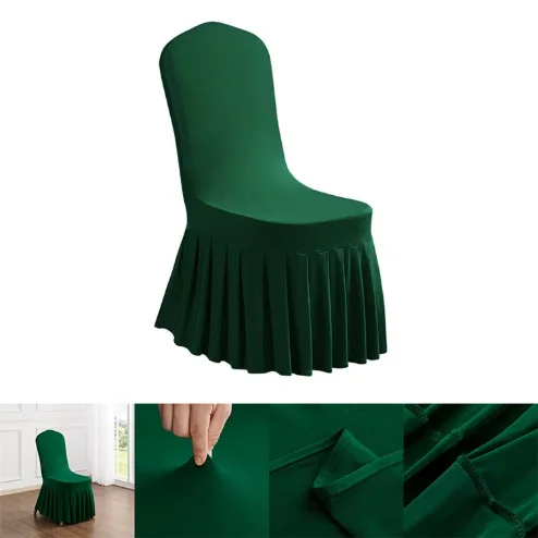 White Polyester Chair Slipcover Elastic Washable Chair Cover for Wedding Hotel Banquet Meeting