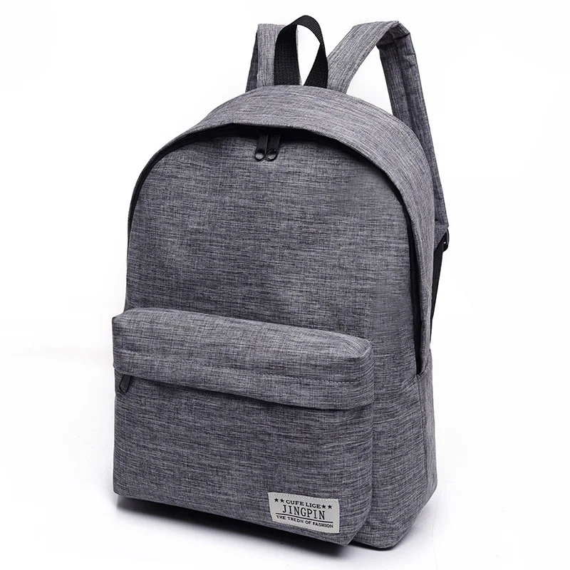 

The new Korean version of canvas student pack solid color wear backpack large-capacity travel backpack., 4colors