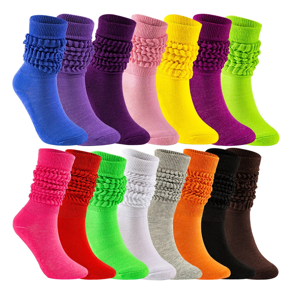 

assorted adult heavy knit custom slouch socks for women, Multi color