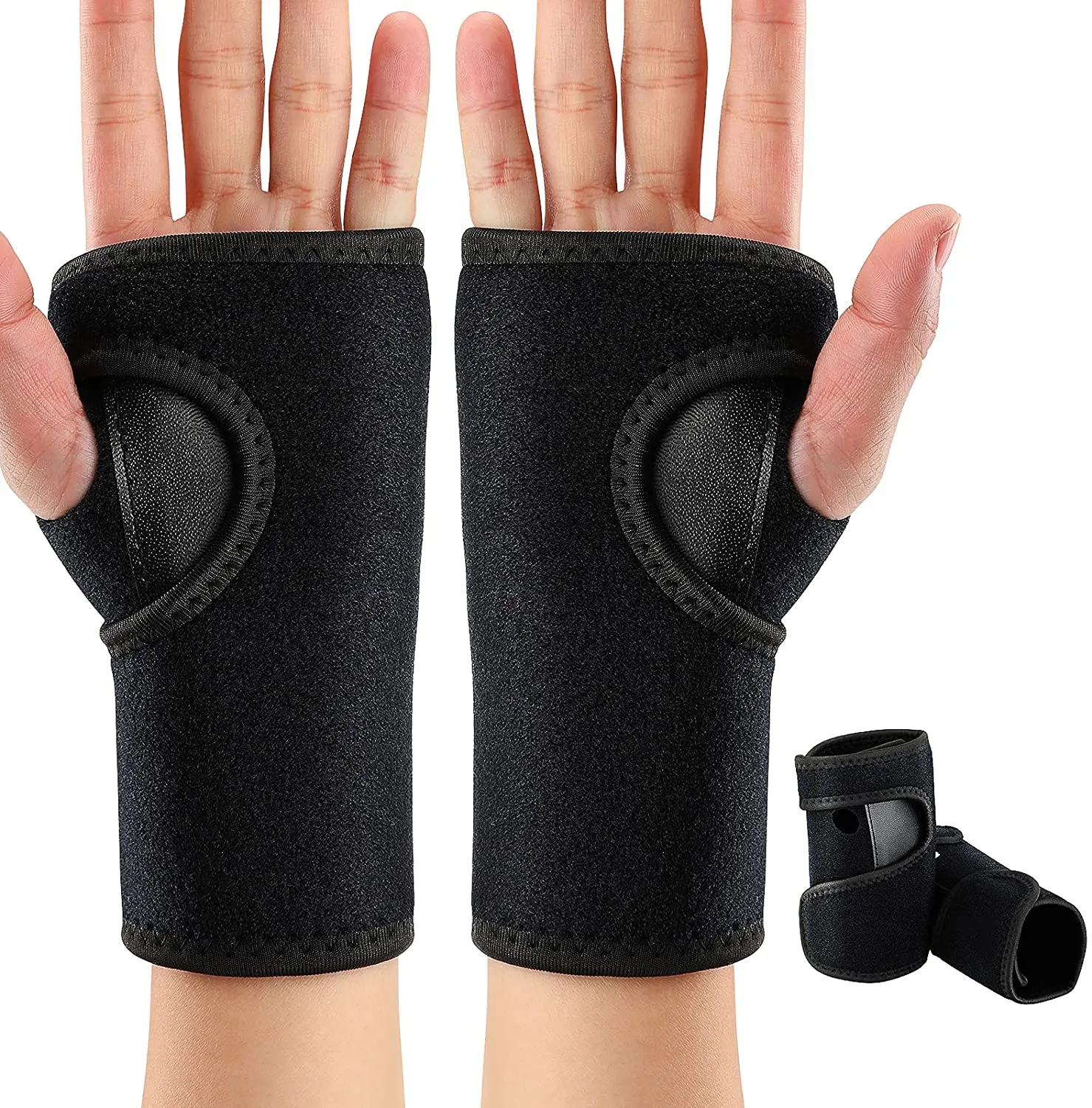 

Factory Carpal Tunnel Wrist Wraps Adjustable Wrist Brace Wrist Brace Support With Steel, Black