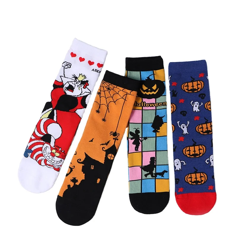 

MY-030 Immediate Delivery Wholesale Mens Crew Socks Long Halloween Socks For Man, As shows