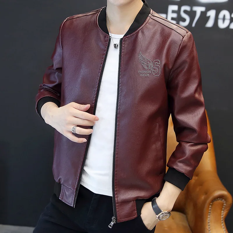 

Leather Men'S Autumn And Winter Flying Leather Men'S Jacket Warm Jacket Baseball Uniform