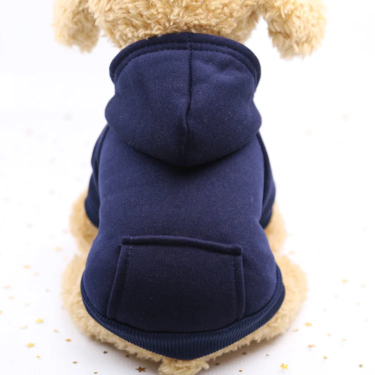 

Wholesale autumn winter promotion warm pure color dog coats blanket pet hoodie, Blue