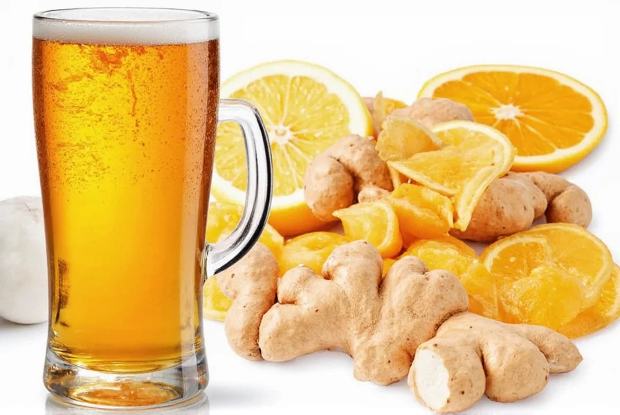 Scientific comparison chart showing ginger concentration in various ginger beverages including ginger ale, ginger beer, and ginger tea