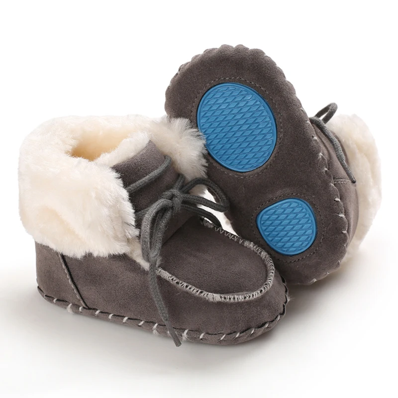 

2020 winter Velvet plush Lace-up 0-2 years boy and girl Outdoor prewalk baby boots