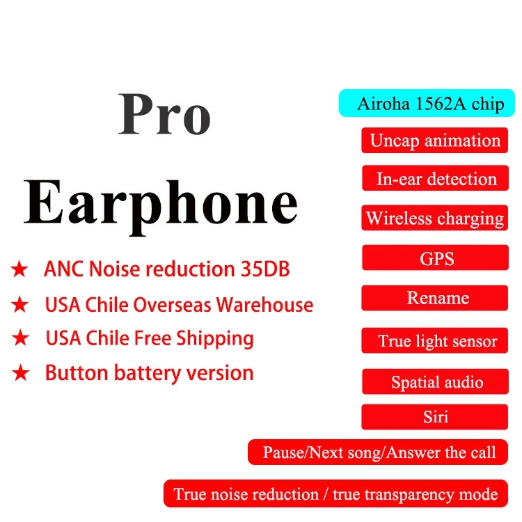 

Dropshipping US Warehouse Jerry Airoha 1562F 1562A Chip Anc Air 2 3 Pro TWS Earbuds Wireless Earphone