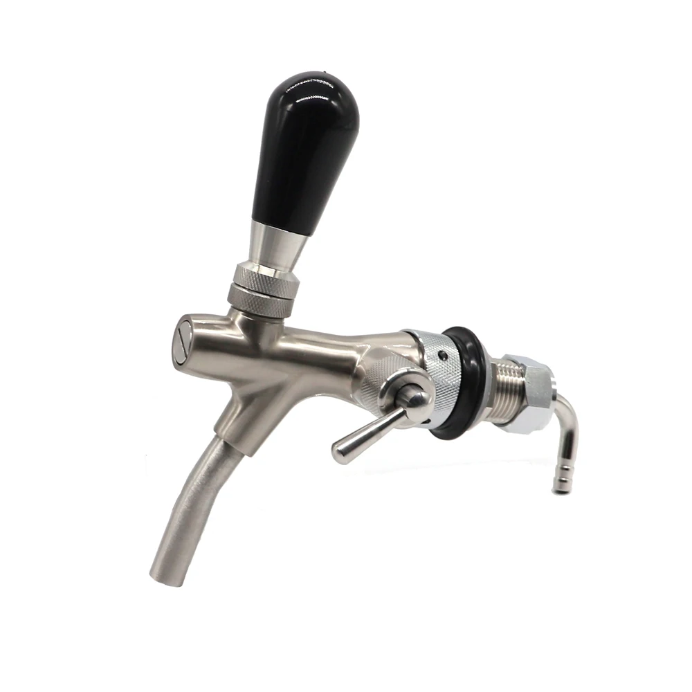 Brass European Draft Flow Control Adjustable Beer Tap Nickel Plated