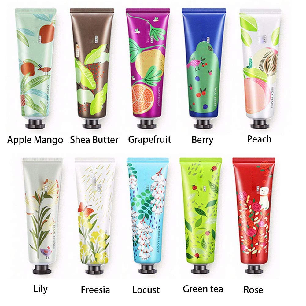 

private label oem hand creams organic Plant Fruit Whitening and Nourishing mini hand cream tube