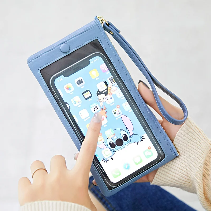 

MIYIN 2022 new ladies purse touch screen bag phone wallets for women fashionable leather Coin Purse minimalist wallet women